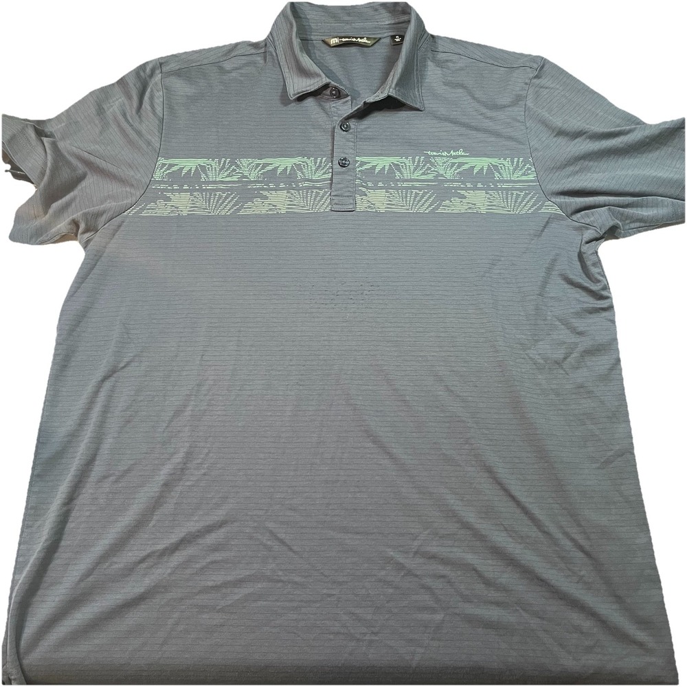 Travis Matthews‎ Polo Men's XL Tropical Theme Gray EUC Golf Performance
